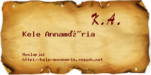 Kele Annamária névjegykártya