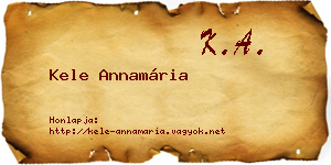 Kele Annamária névjegykártya
